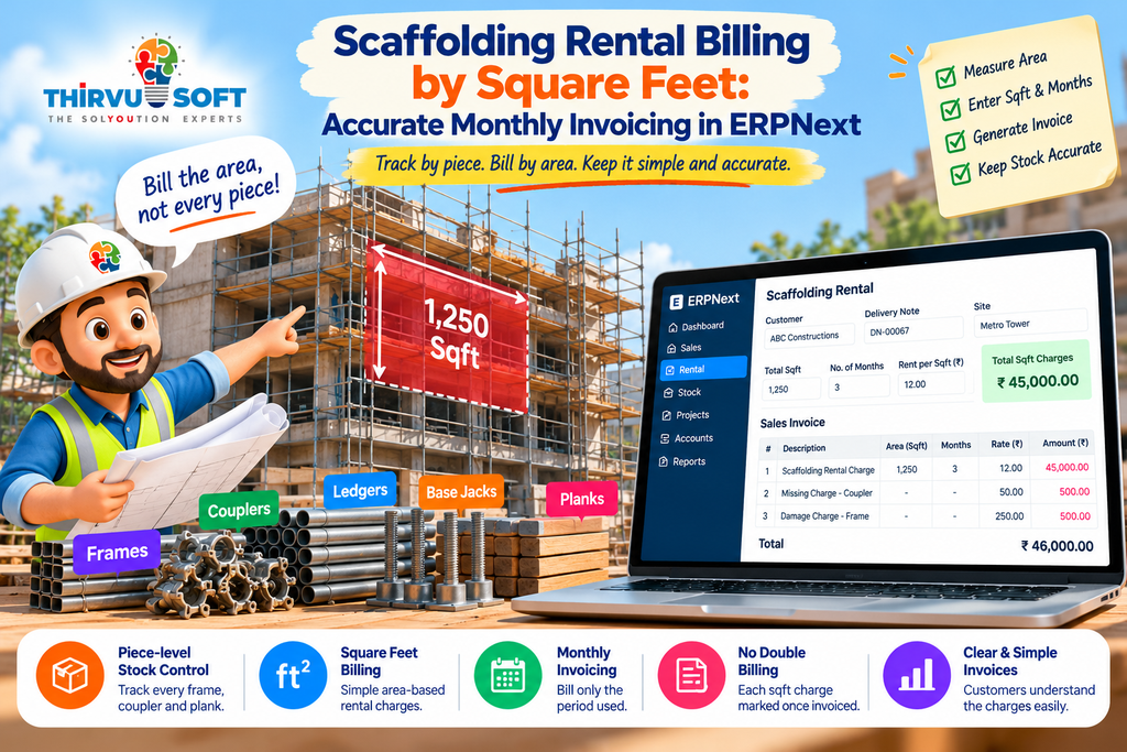 Scaffolding Rental Billing by Square Feet: Accurate Monthly Invoicing in ERPNext